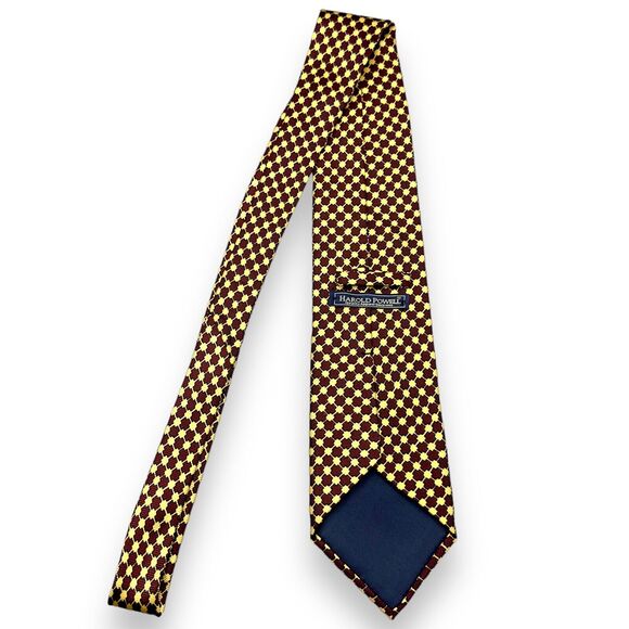 Harold Powell Silk Dress Tie Made in USA Geometric Diamond Pattern‎ 59" 4" - Picture 3 of 11